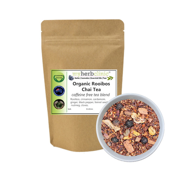 MY HERB CLINIC ® ROOIBOS CHAI ORGANIC HERBAL TEA CAFFEINE FREE - DETOX SKINNY